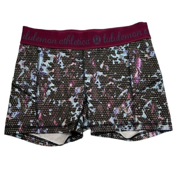 Lululemon What The Sport Bike Short Floral Tranquil Size 8 - Picture 1 of 6